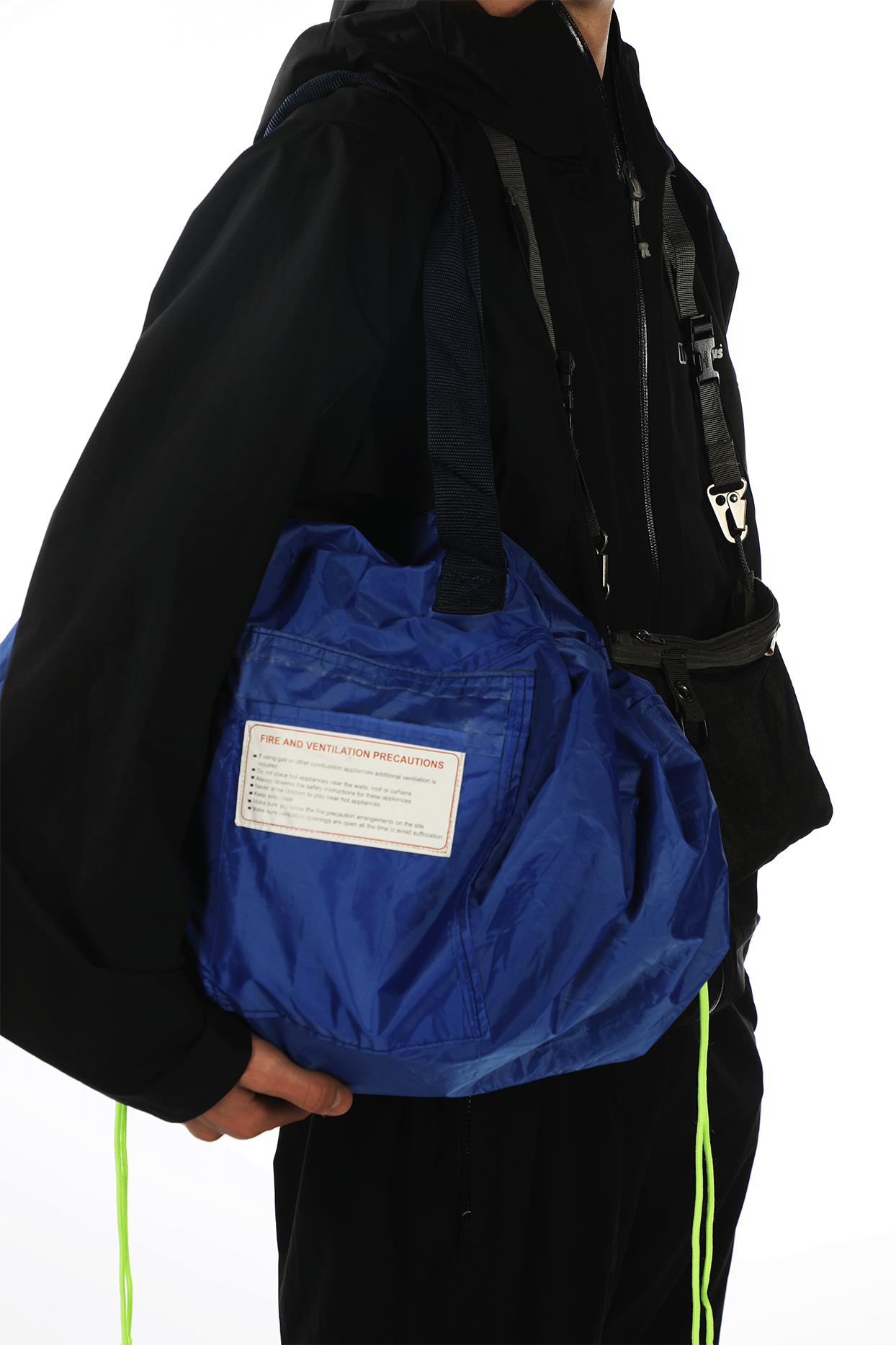 Sapphire Blue large Drawstring Bag