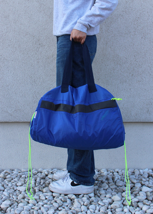 Sapphire Blue large Drawstring Bag