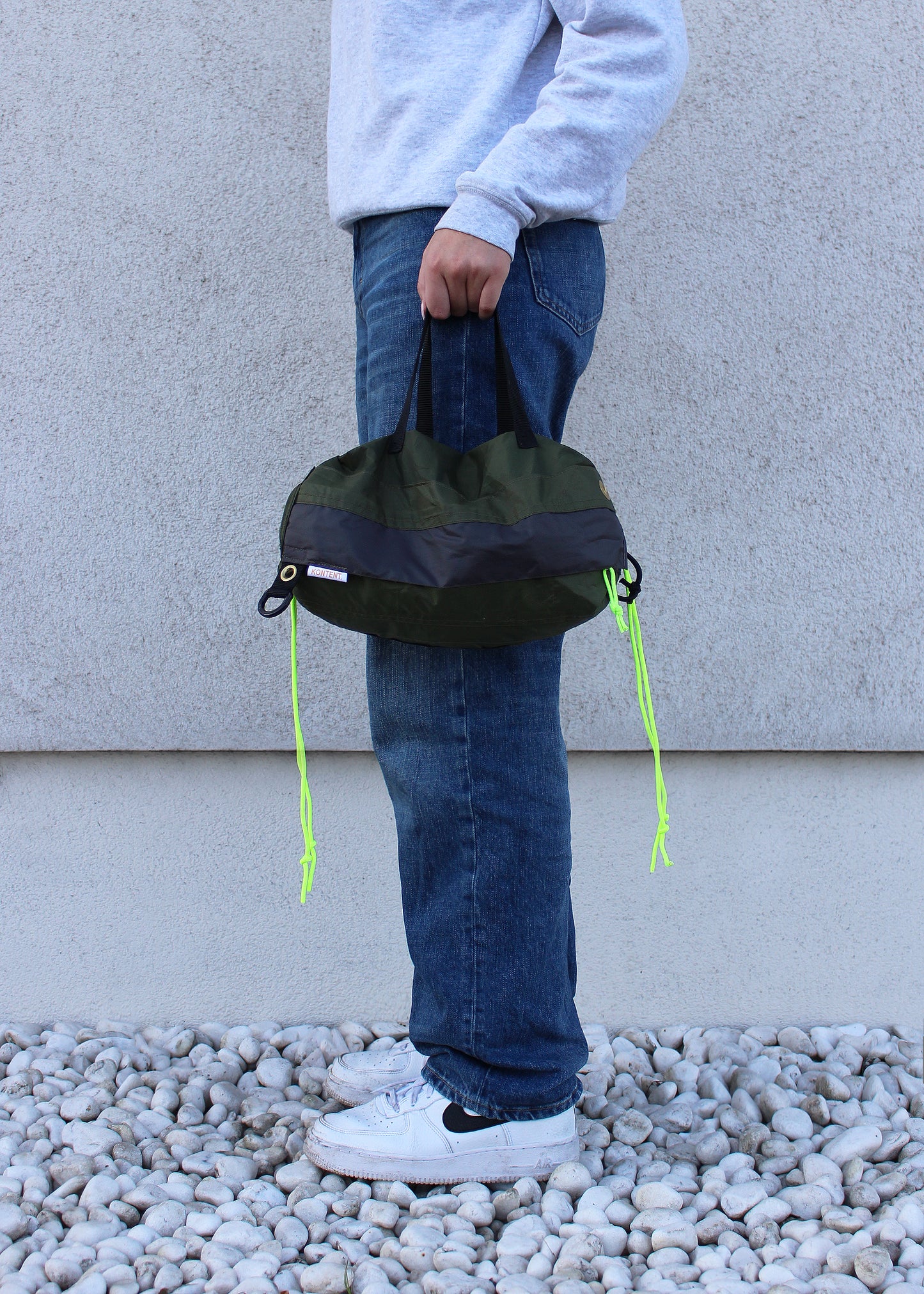 Forest Green Mini Drawstring Circle Bag